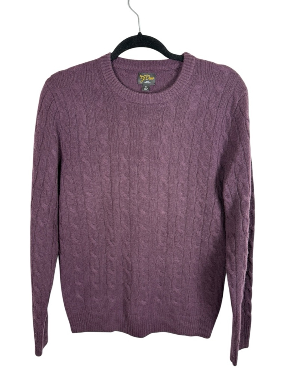 J. Crew Men's Cashmere Cable-Knit Crew Neck Sweater Sz Small